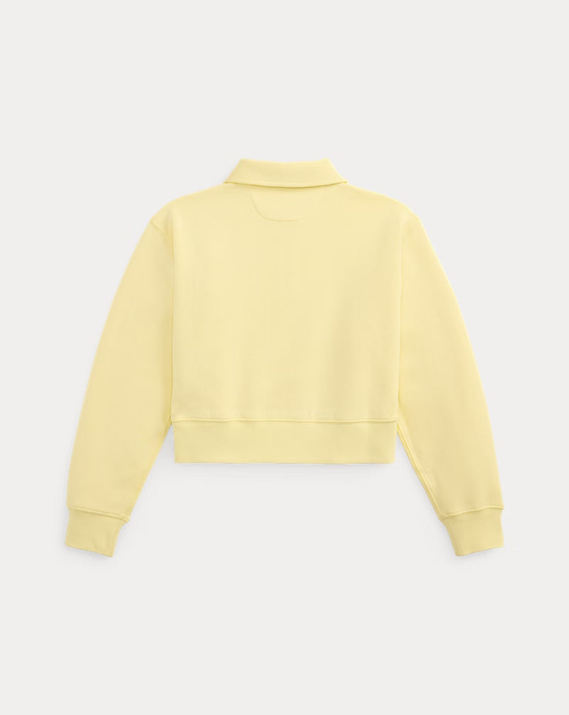 Double-Knit Collared Boxy Sweatshirt