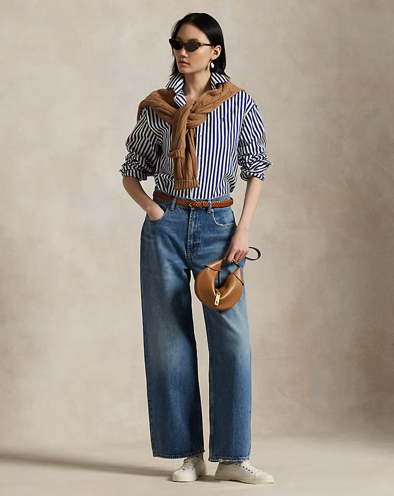 Relaxed Fit Striped Cotton Shirt