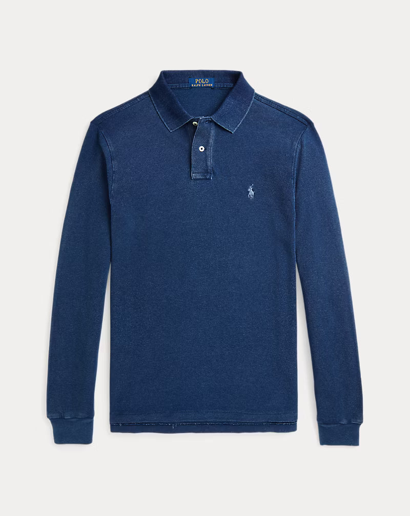 Custom Slim Fit Indigo Mesh Polo Shirt