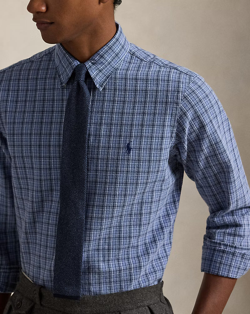 Classic Fit Plaid Brushed Oxford Shirt
