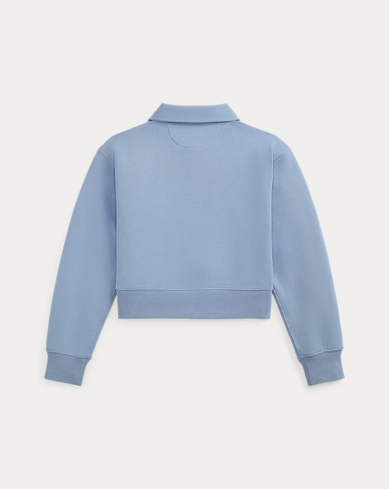 Double-Knit Collared Boxy Sweatshirt