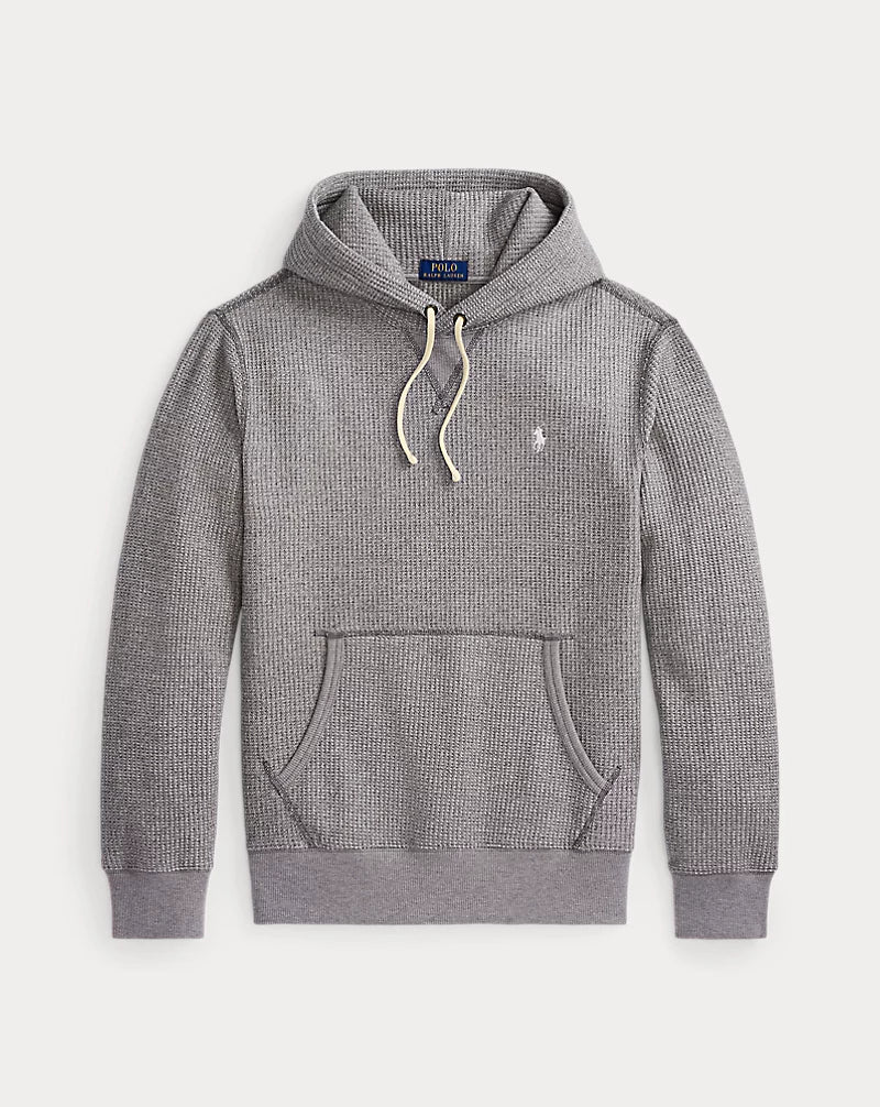 Waffle-Knit Fleece Hoodie