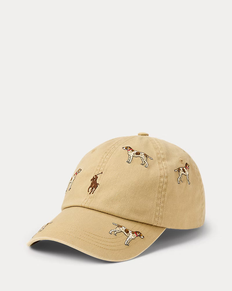 Dog-Embroidered Twill Ball Cap