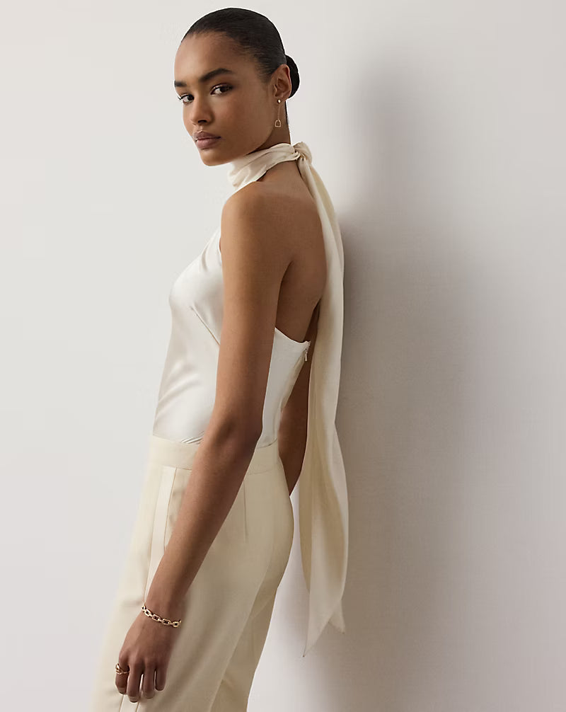Chilton Stretch Silk Charmeuse Top
