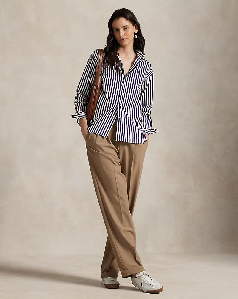 Relaxed Fit Striped Cotton Shirt