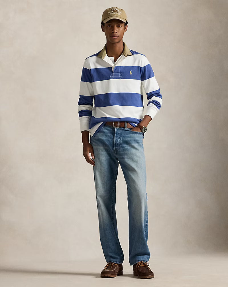Classic Fit Khaki-Collar Rugby Shirt
