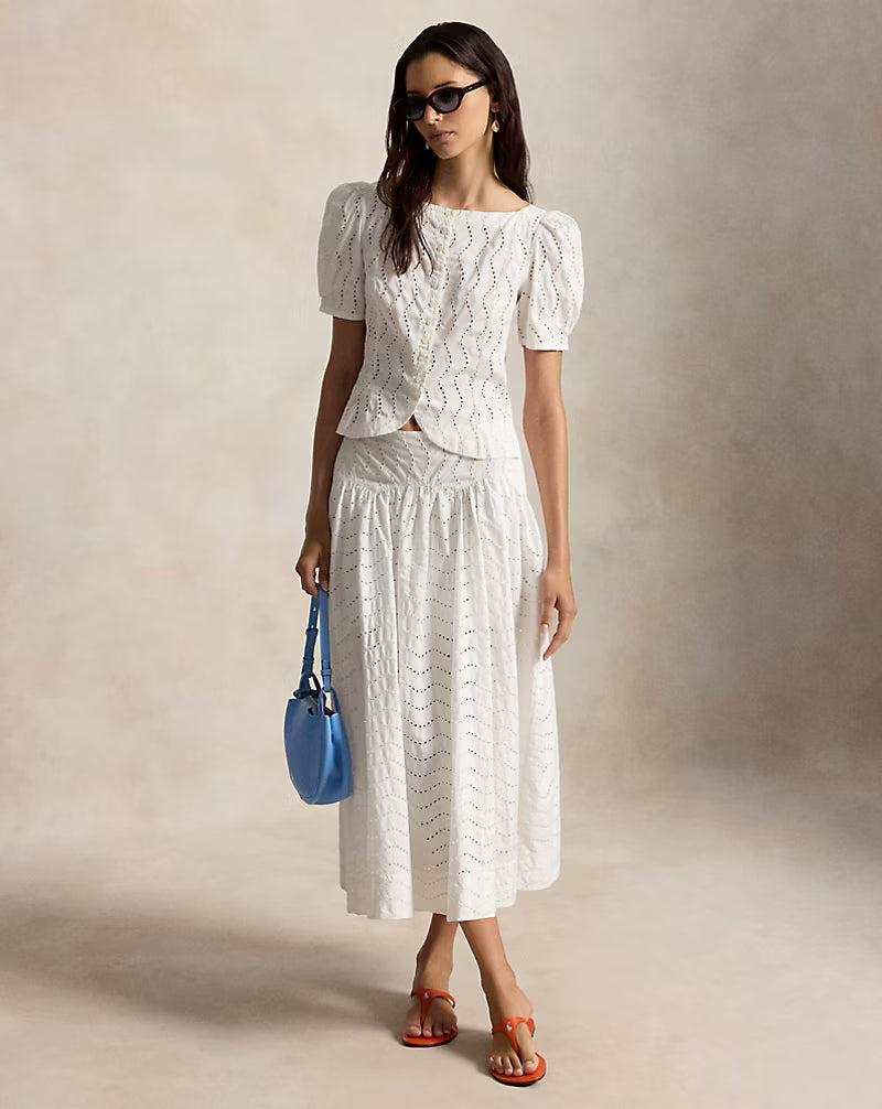 Cotton Eyelet Maxiskirt