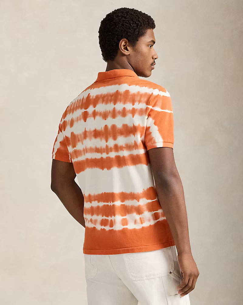 Classic Fit Tie-Dye Mesh Polo Shirt
