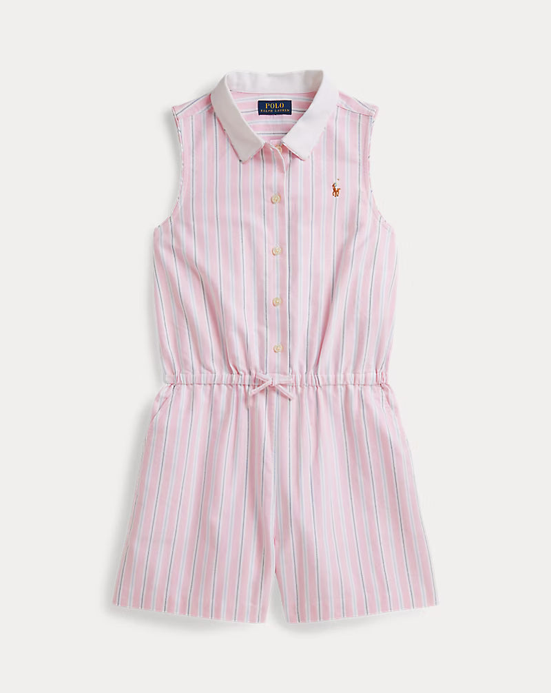 Striped Cotton Oxford Romper