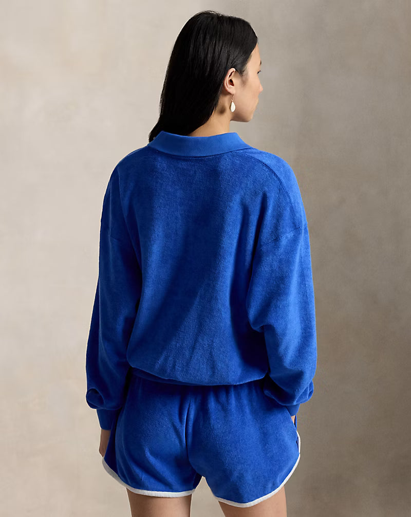 Terry Long-Sleeve Polo Shirt