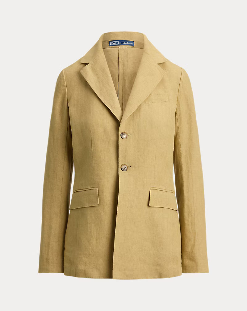 Single-Breasted Délavé Linen Blazer