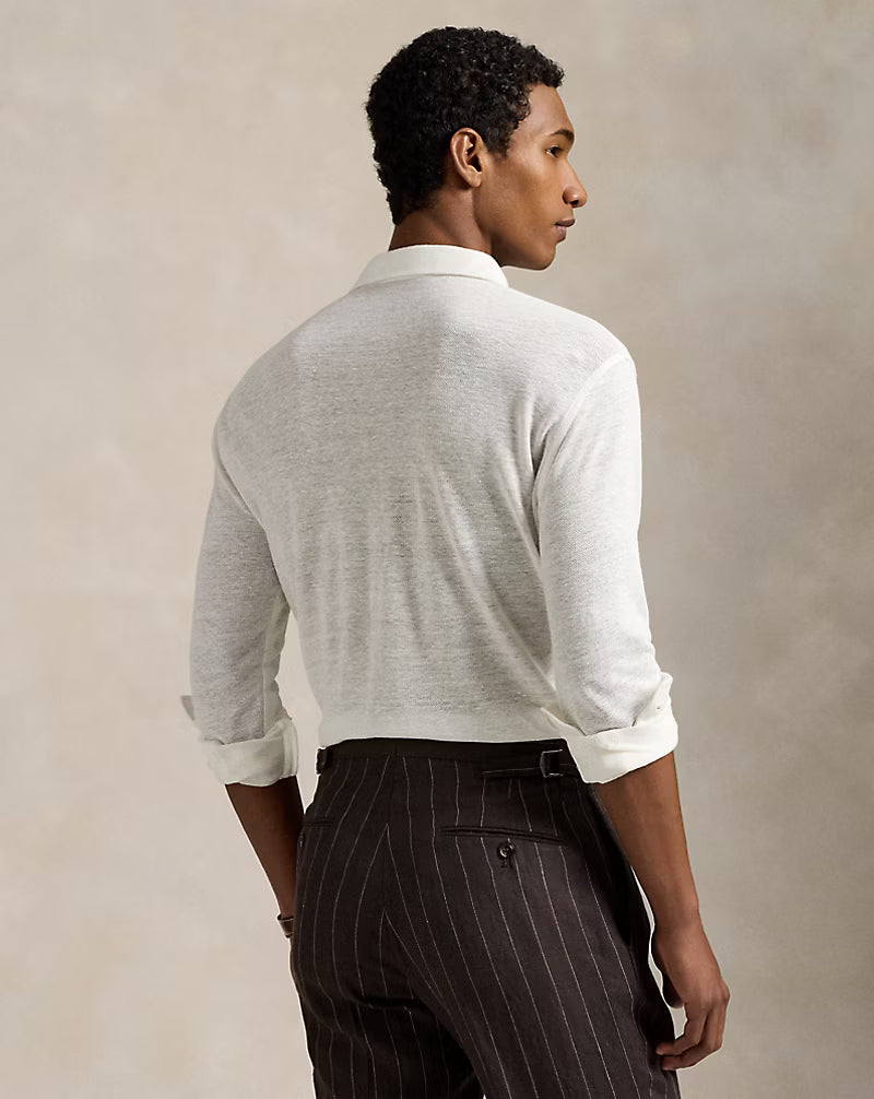 Linen Mesh Polo Shirt