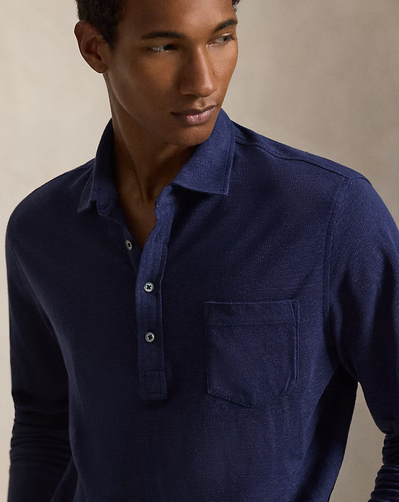 Linen Mesh Polo Shirt