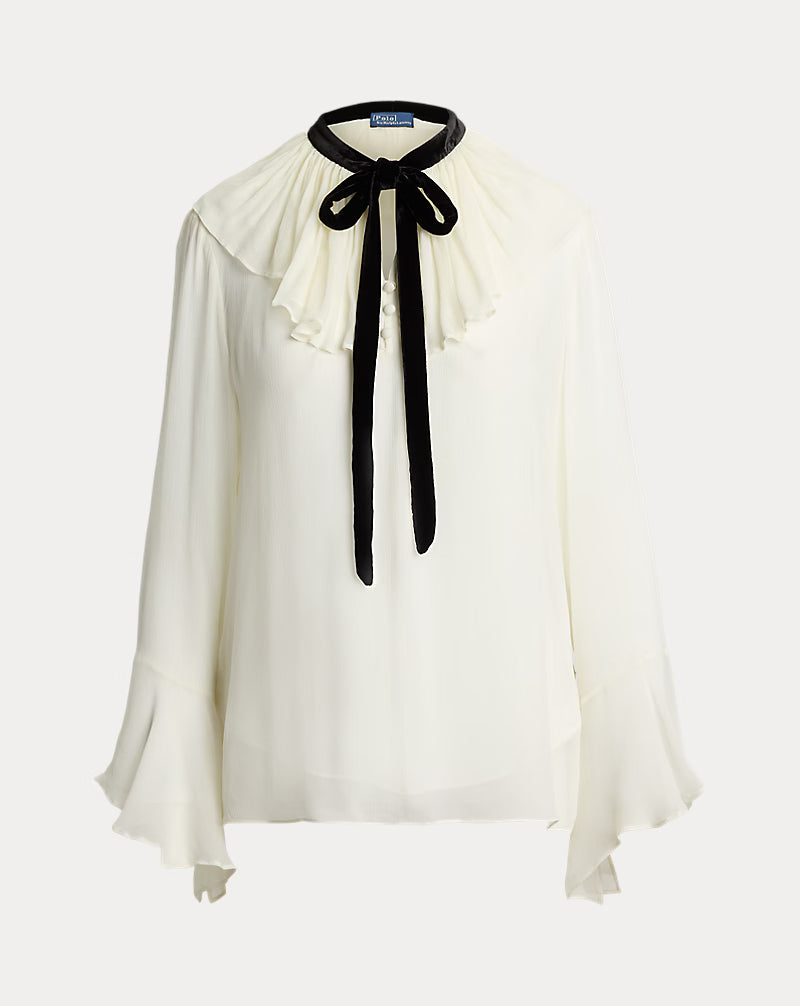 Tie-Neck Georgette Shirt