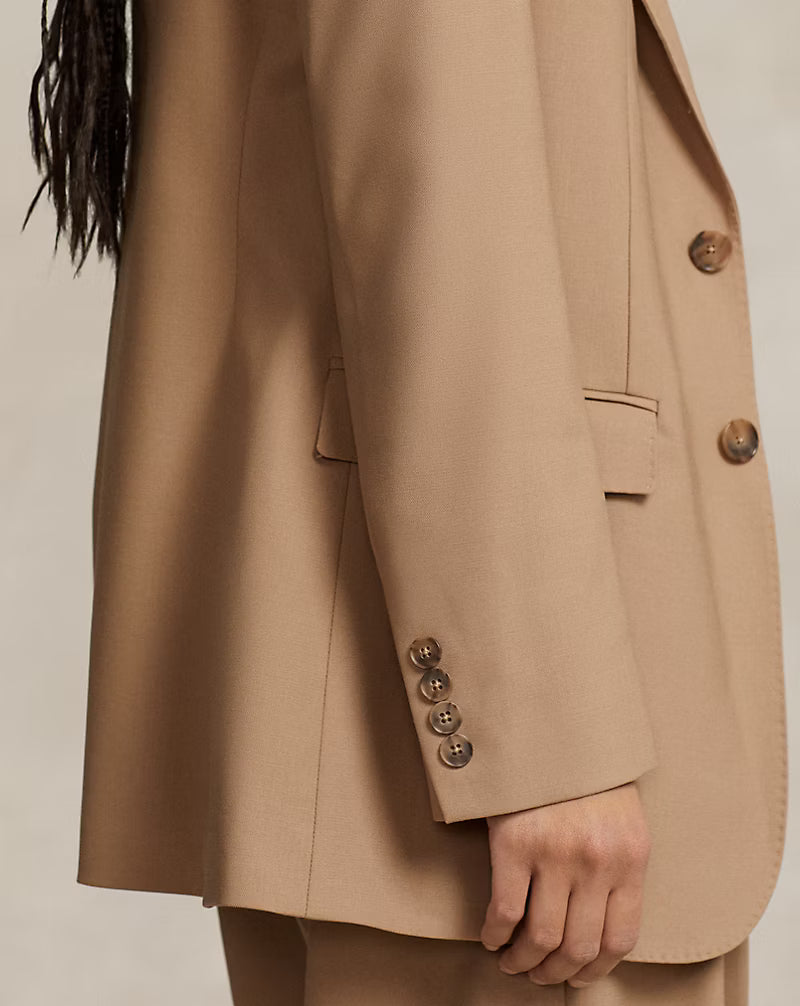 Single-Breasted Stretch Wool Blazer