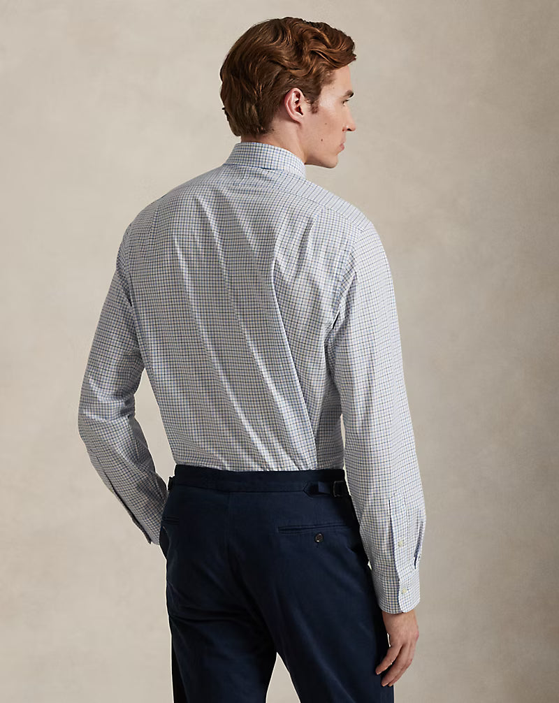 Classic Fit Plaid Stretch Poplin Shirt