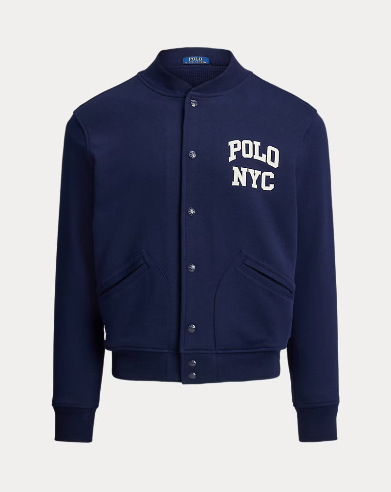 Logo Fleece Baseball Jacket