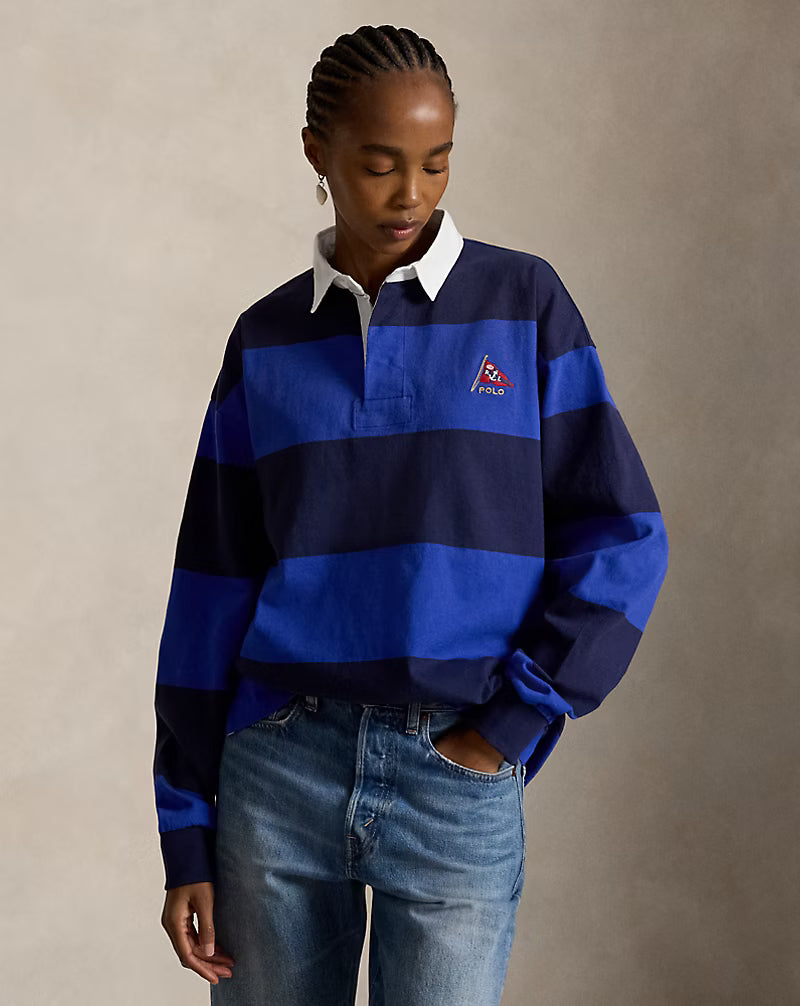 Big Fit Striped Jersey Rugby Shirt