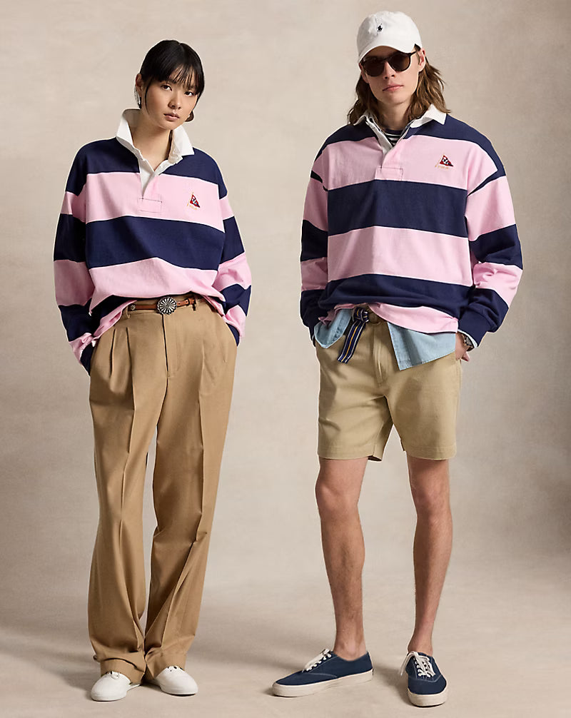 Big Fit Striped Jersey Rugby Shirt