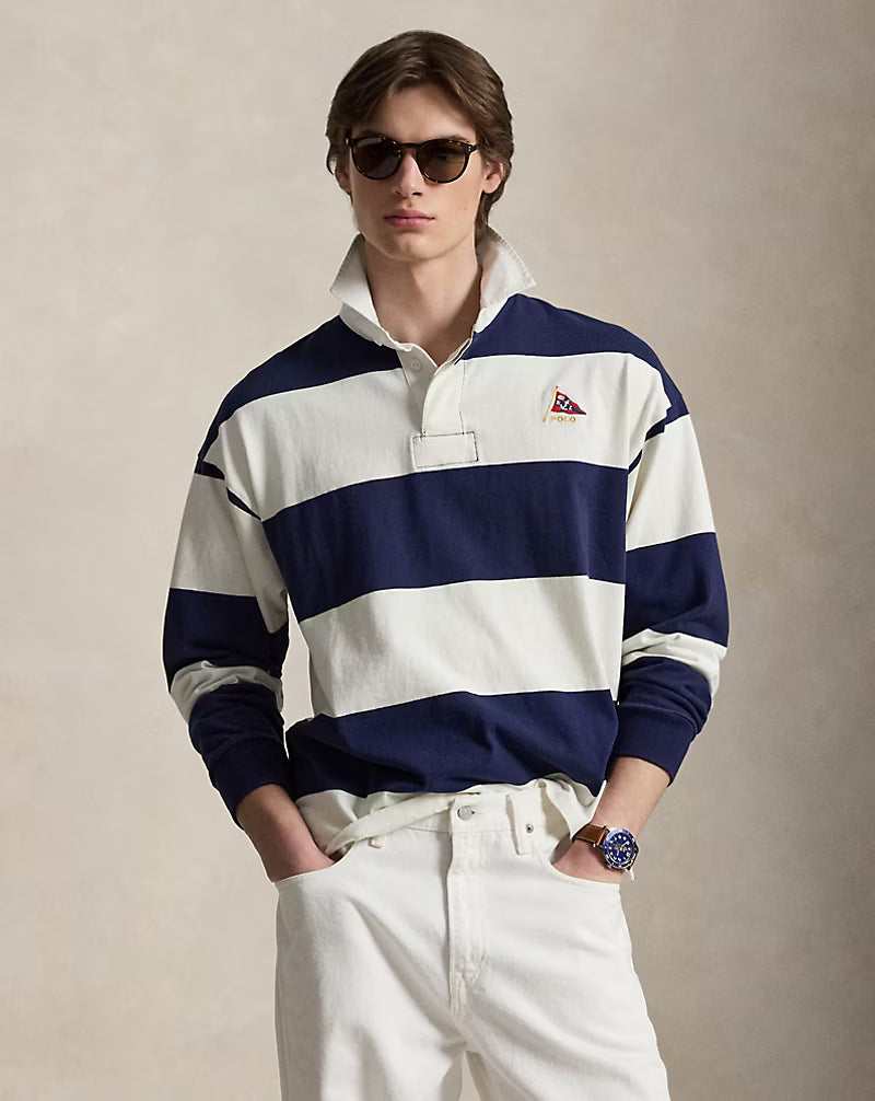 Big Fit Striped Jersey Rugby Shirt