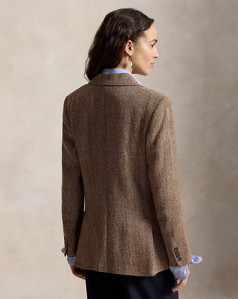 Single-Breasted Herringbone Blazer