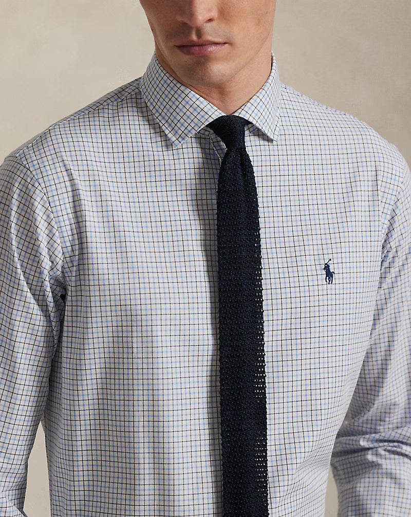 Classic Fit Plaid Stretch Poplin Shirt