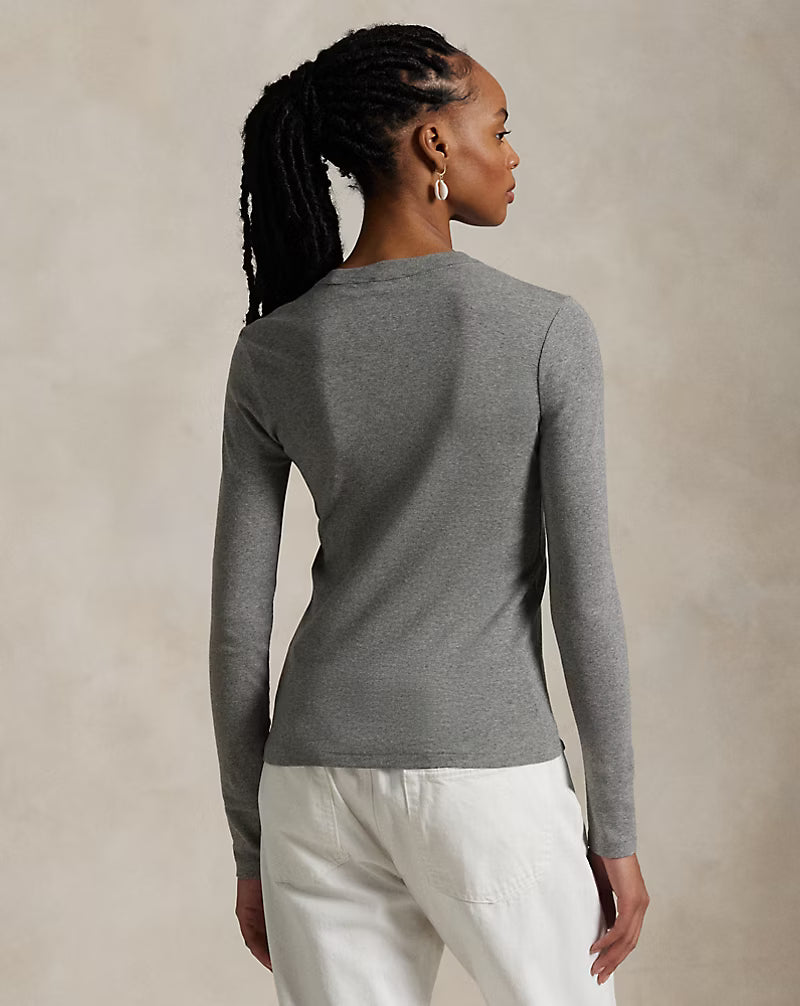 Slim Fit Cotton Long-Sleeve Tee
