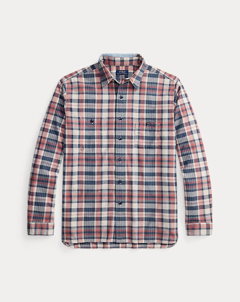 Classic Fit Repaired Madras Workshirt