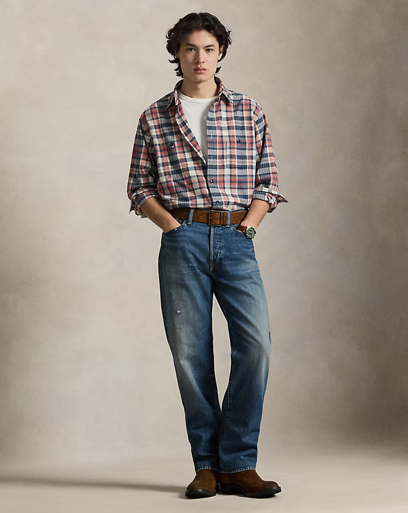 Classic Fit Repaired Madras Workshirt