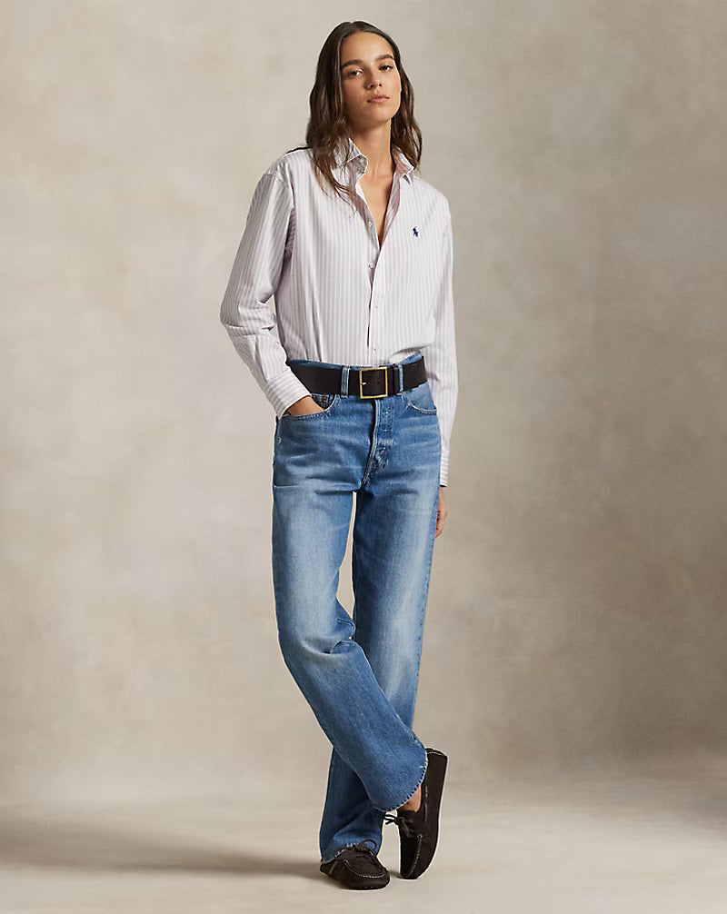 Relaxed Fit Striped Cotton Shirt