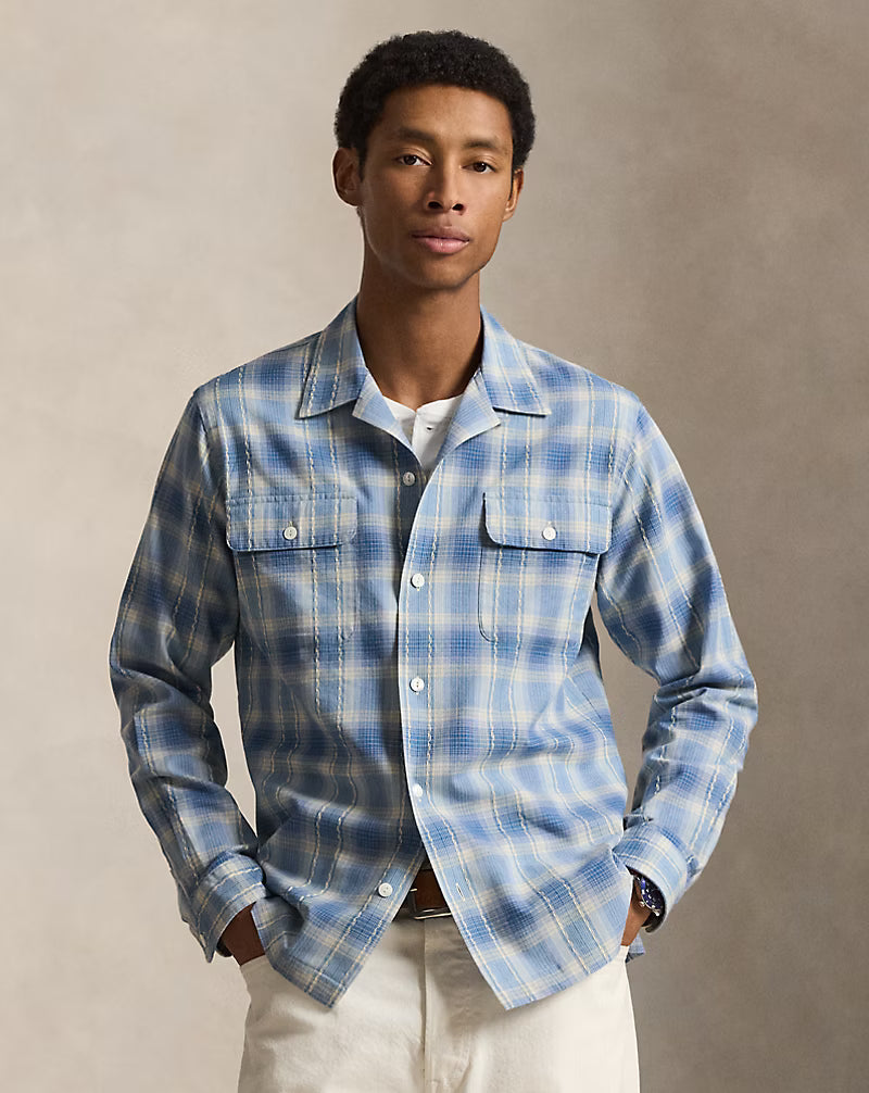 Classic Fit Plaid Camp Shirt