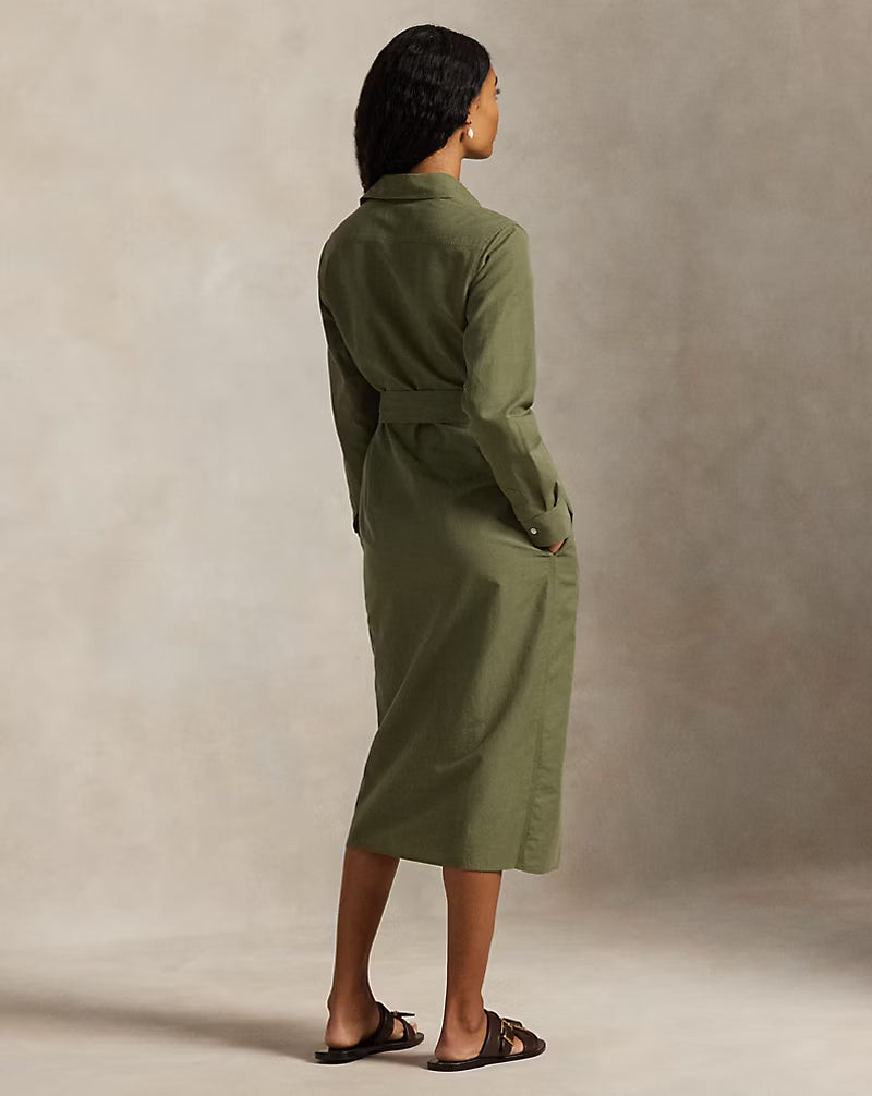 Cotton-Linen Belted Shirtdress