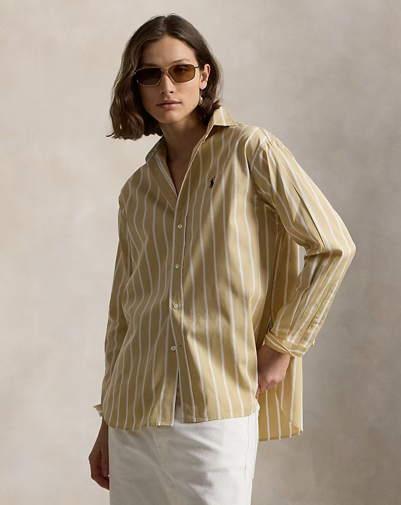 Relaxed Fit Striped Cotton Shirt