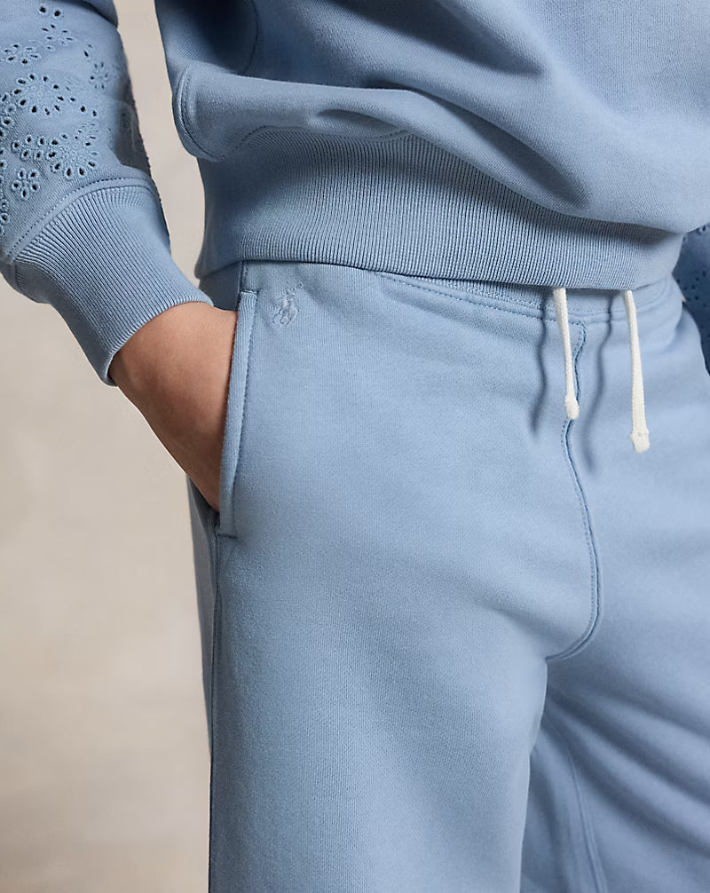 Eyelet French Terry Wide-Leg Sweatpant