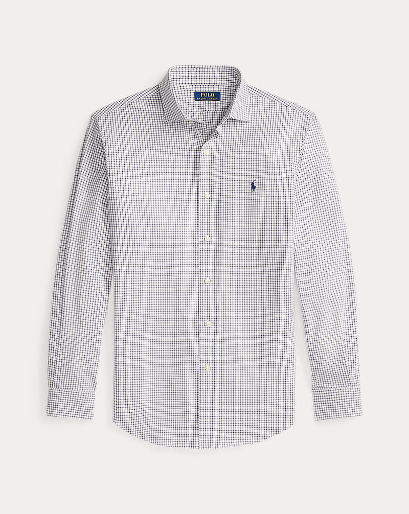 Classic Fit Plaid Stretch Poplin Shirt