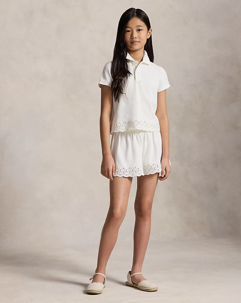 Eyelet Stretch Mesh Polo Shirt & Short