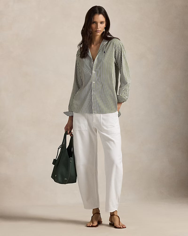Relaxed Fit Striped Cotton Shirt