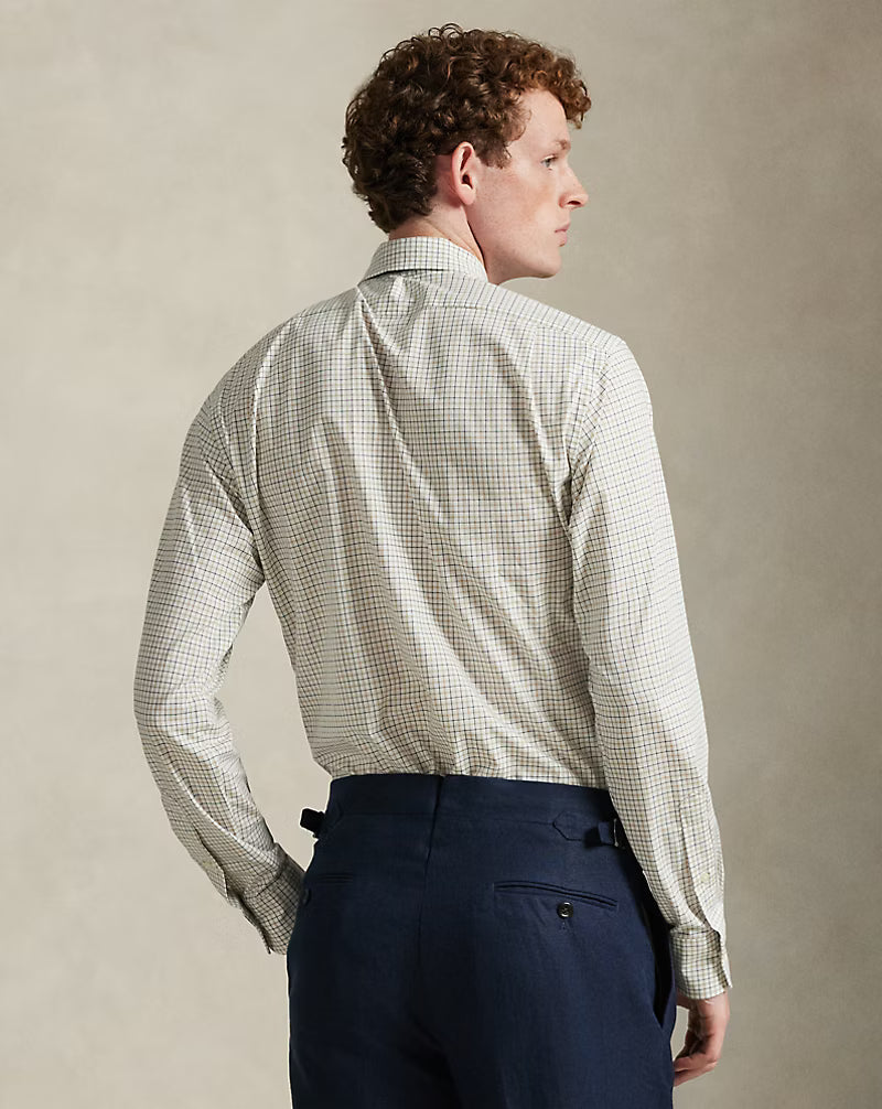 Classic Fit Plaid Stretch Poplin Shirt