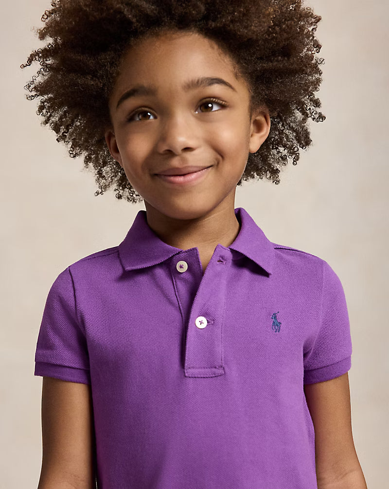 Cotton Mesh Polo Dress