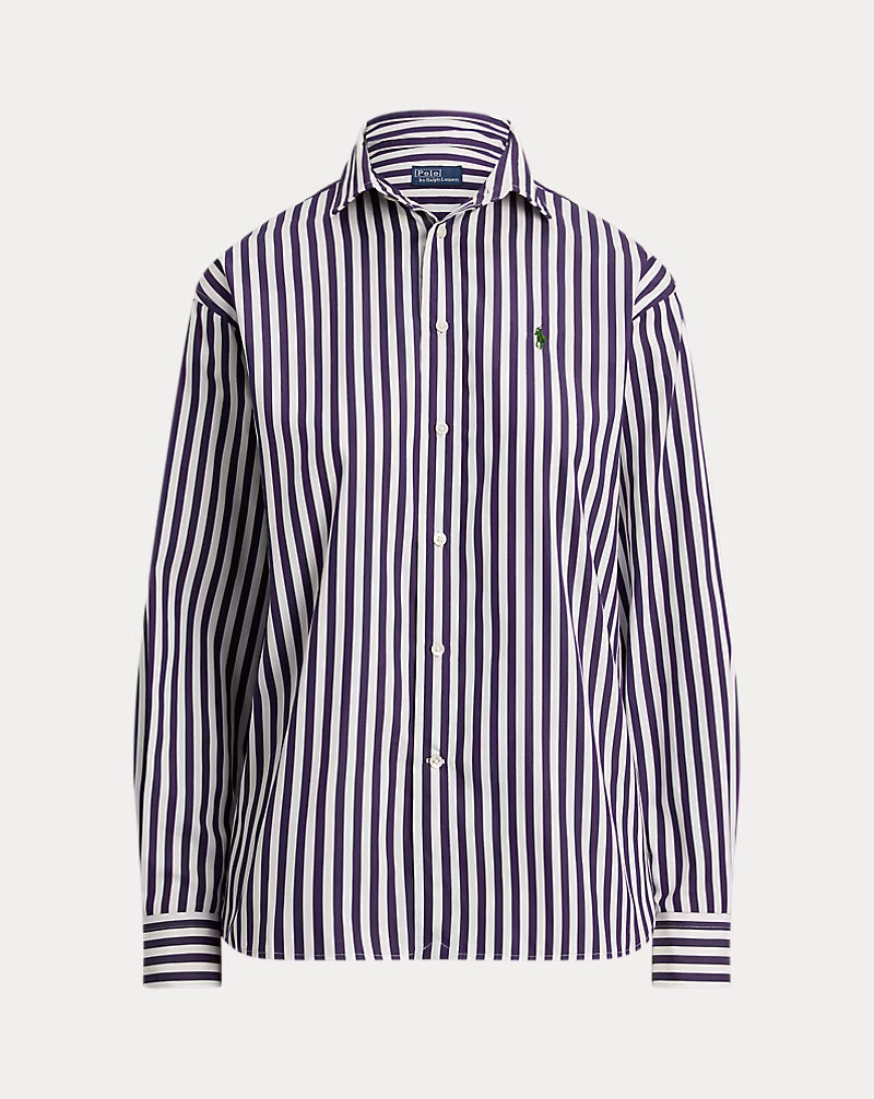 Relaxed Fit Striped Cotton Shirt
