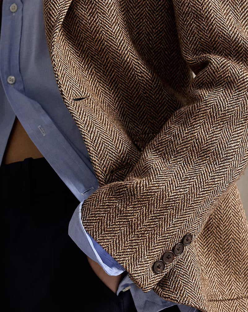 Single-Breasted Herringbone Blazer