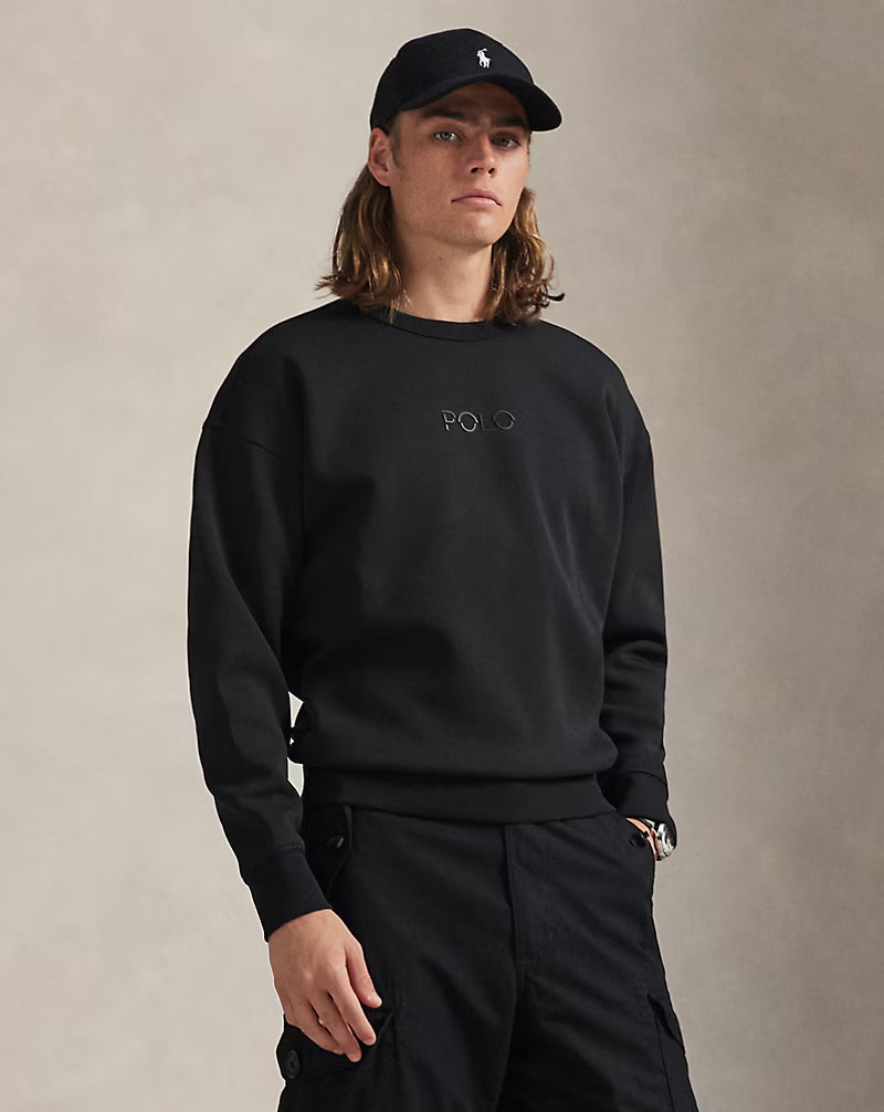 Relaxed Fit Logo Double-Knit Sweatshirt