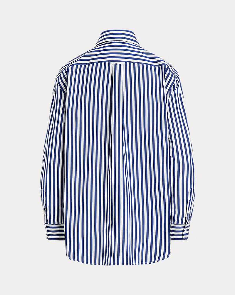 Oversize Fit Striped Cotton Shirt