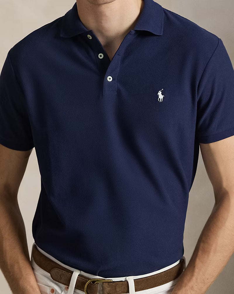 Custom Slim Fit Honeycomb-Mesh Polo