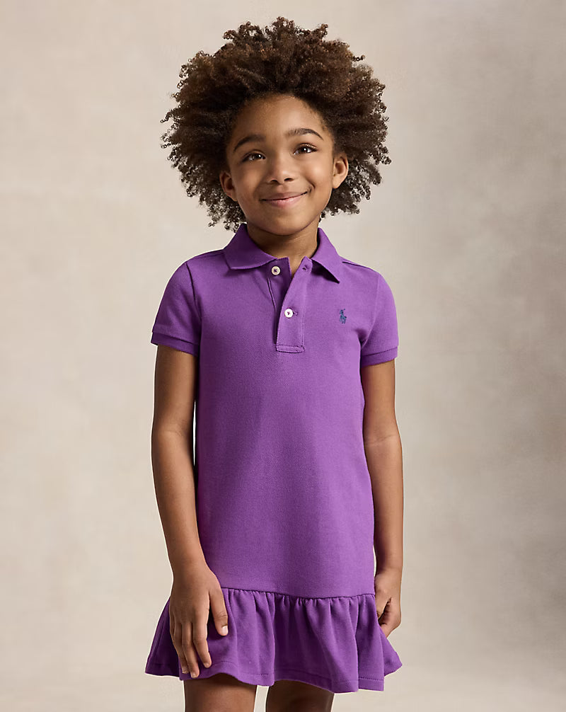 Cotton Mesh Polo Dress