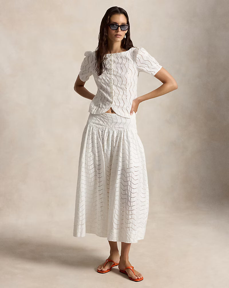 Cotton Eyelet Maxiskirt