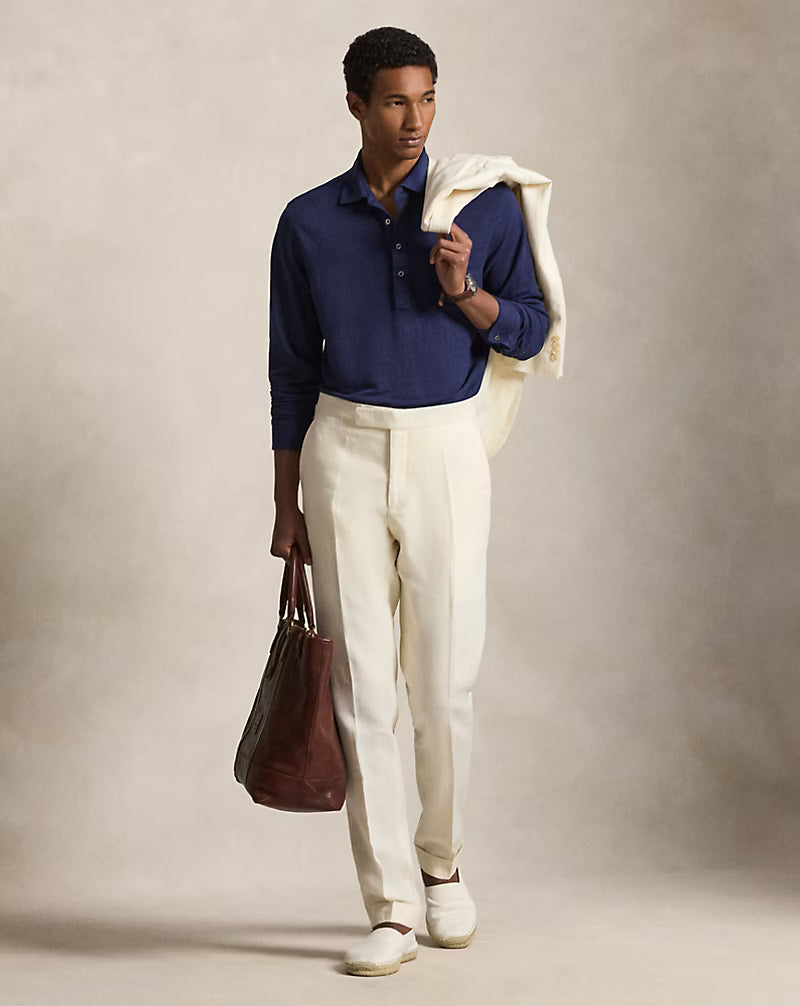Linen Mesh Polo Shirt