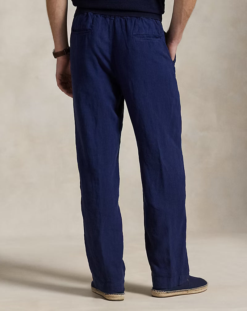 Lateef Relaxed Fit Pleated Linen Pant