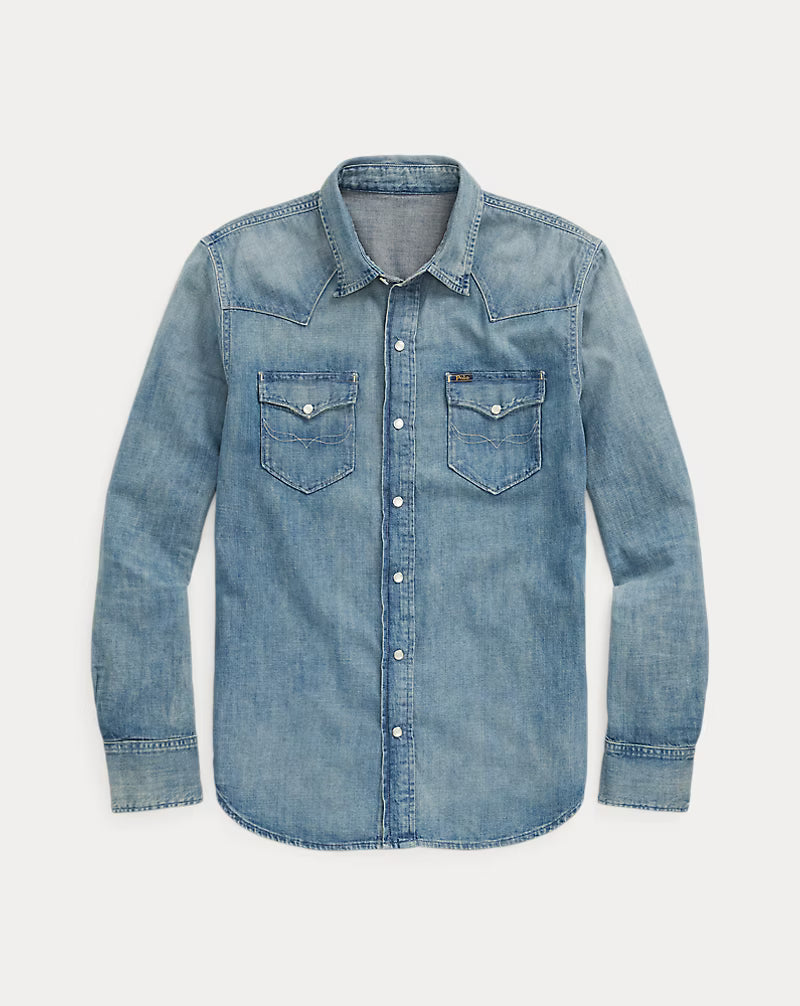 Slub Denim Western Shirt