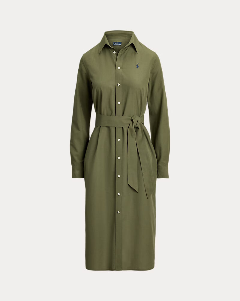 Cotton-Linen Belted Shirtdress